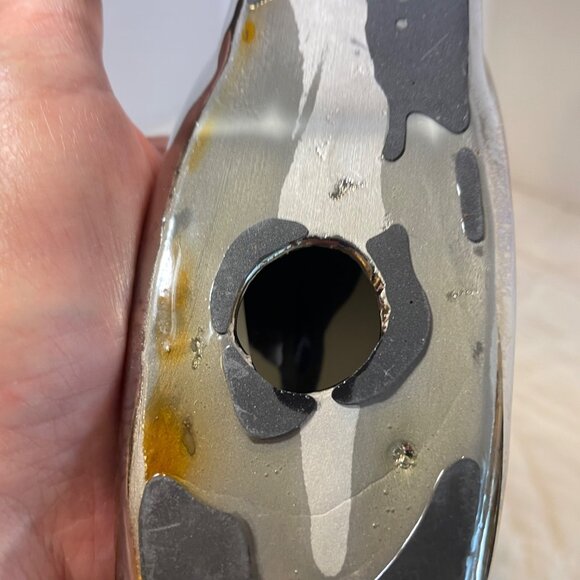 Large Vintage Herco Dolphin Figurine On Wave Decorative Sculpture Chrome Modern - Picture 6 of 12